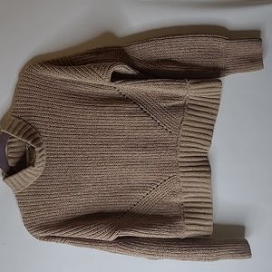 Pink Rose Cable Knit Pullover Sweater Tan Size S Gently Preloved